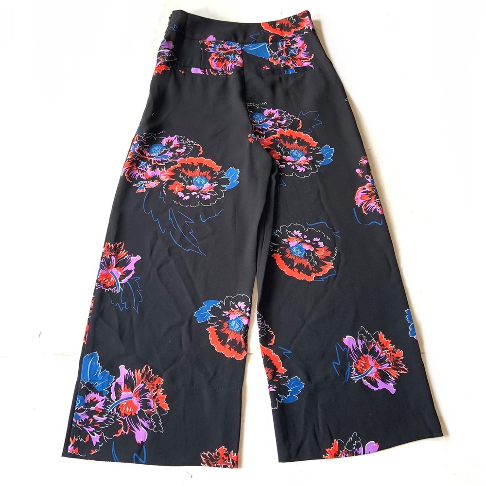 Whistles Freya Floral Cropped Culotte Wide Leg Pants Size 0/XS - Picture 3 of 9